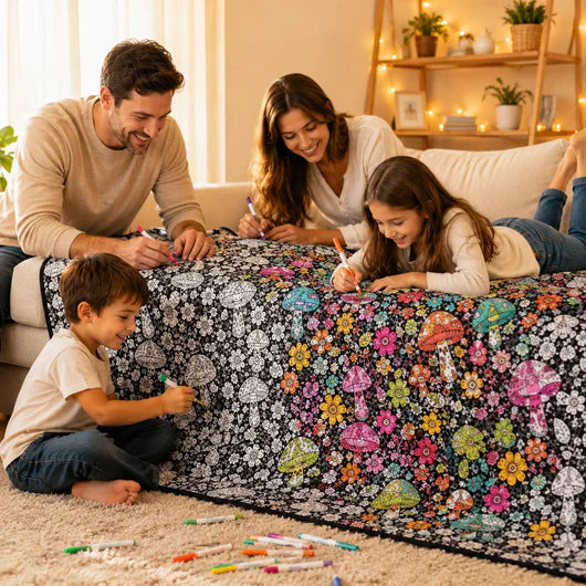 coloring blanket for adults with markers